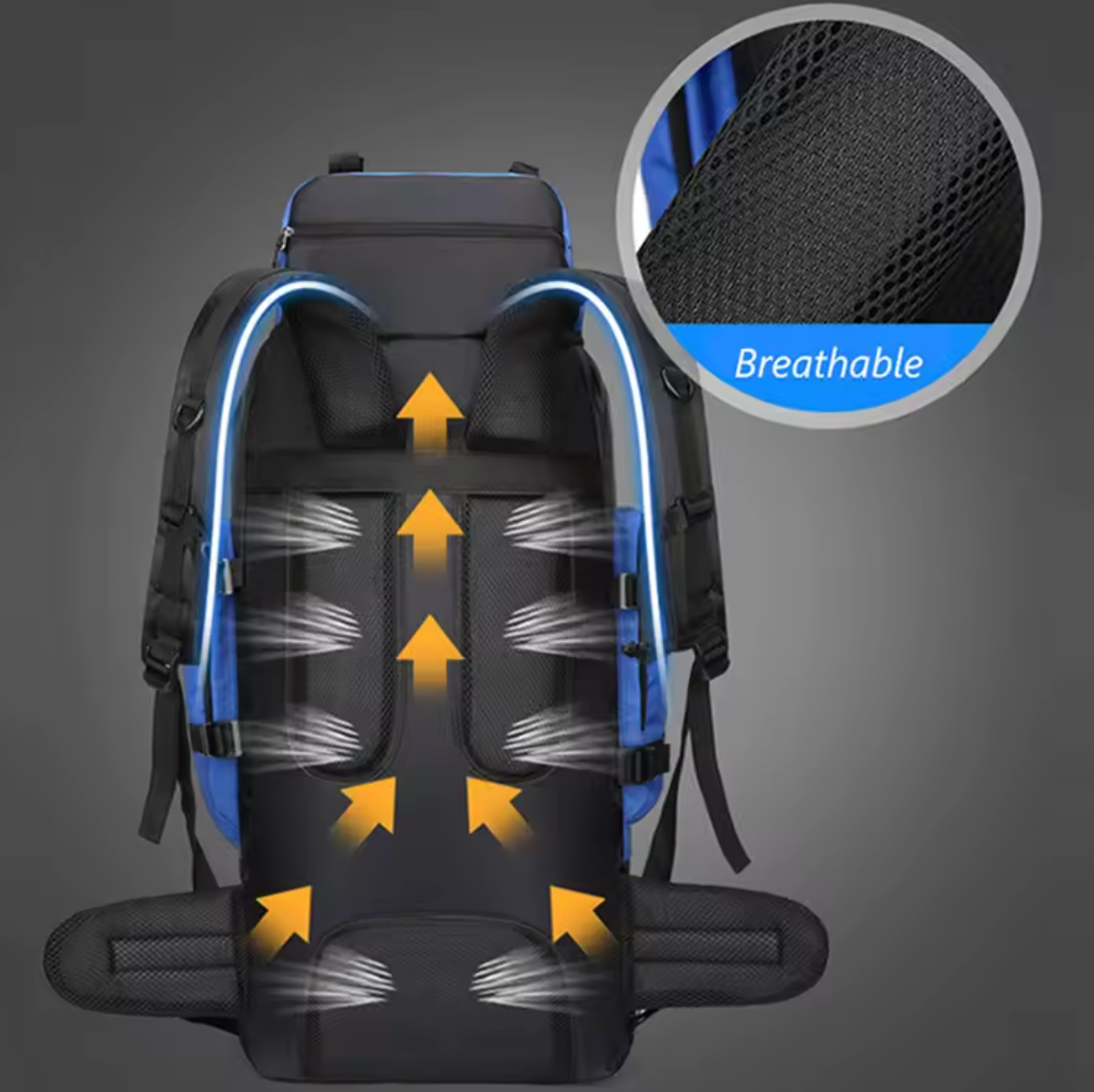 90L Wanderrucksack Rucksack Camping Trekking Wasserresistent Outdoor Ausrüstung
