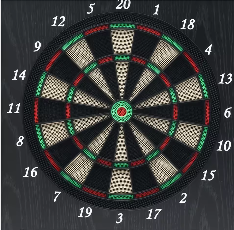 Dartscheibe elektronisch Set LED Display 12 Pfeile Dartboard Kabinett Schrank