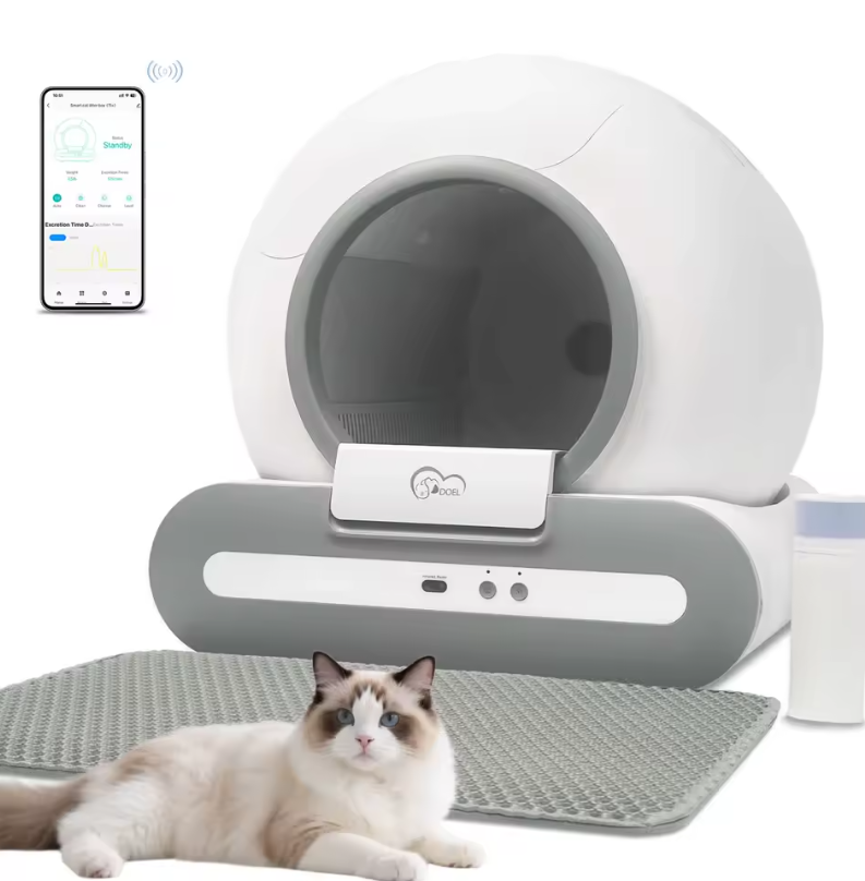Automatische Katzentoilette Katzenklo Selbstreinigung 65L APP Steuerung DOEL