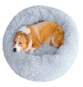 Hundebett Kuschelbett Haustierbett Hundekorb Plüsch Donut Kissen waschbar