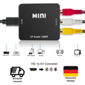 HDMI auf AV Cinch Adapter Konverter HDMI CVBS Cinch Signal Konvertierer NEU