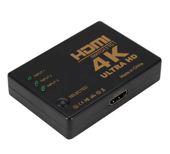 HDMI Switch Splitter 4K Kabel 3in1 Umschalter Verteiler Adapter Ultra HDCP 3D