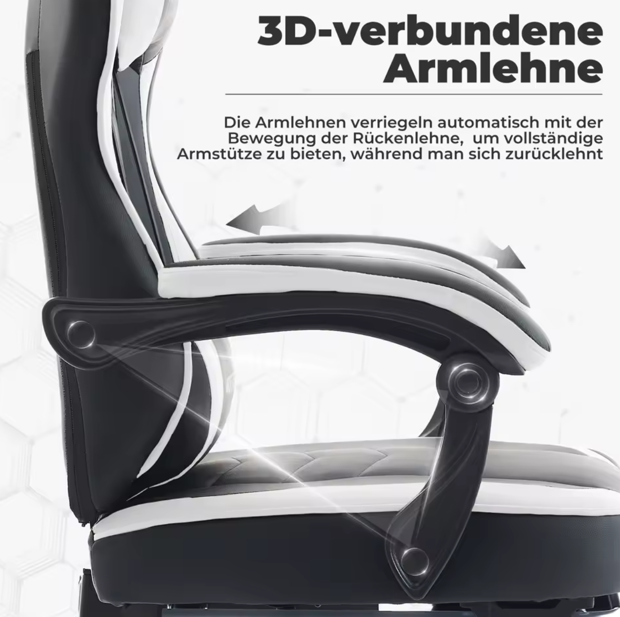 Gamingstuhl Bürostuhl Schreibtischstuhl mit Lendenkissen Lederimitat Ergonomisch