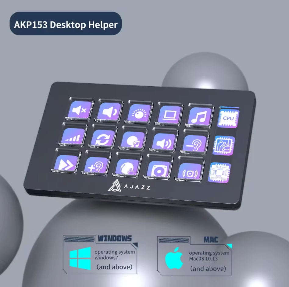 AJAZZ AKP153 Stream Controller mit 15 Makrotasten Studio Controller Anpassbar