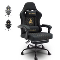 Gamingstuhl mit Fußstütze Bürostuhl Schreibtischstuhl Lederimitat Ergonomisch