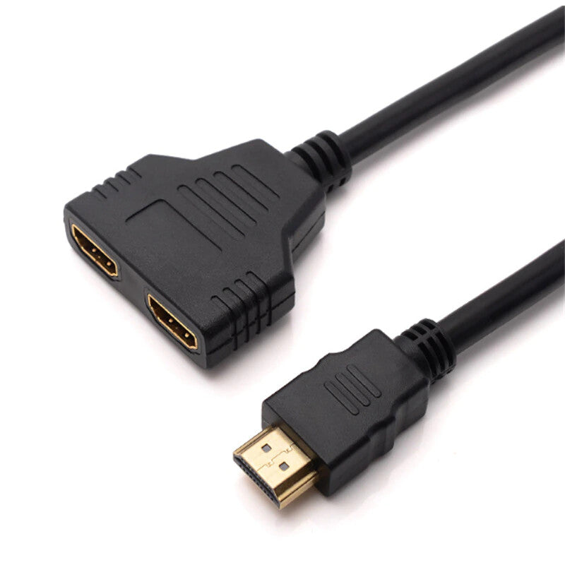 HDMI Splitter Verteiler 1 in 2 out Adapter PC TV Konsole Full HD Buchse Stecker
