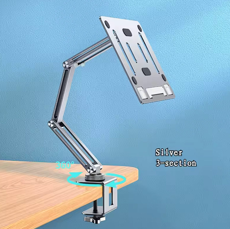 Metall Laptop Ständer Arm 360° Drehbar Faltbar Tablet Notebook Halterung 10"-17"
