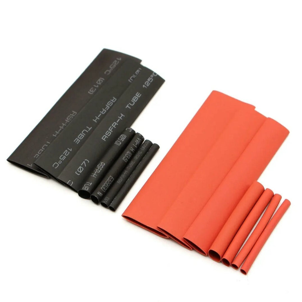 Schrumpfschlauch Set Sortiment, 127-tlg Set Schrumpfschläuche in Schwarz und Rot