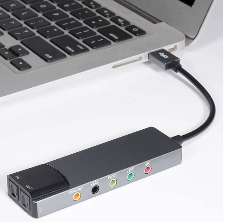 USB Soundkarte extern 6-in-1 | 5.1 / 7.1 Audio Adapter Anschluss