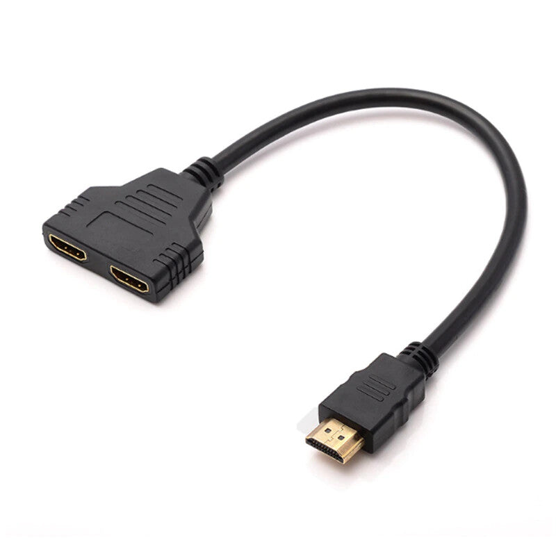 HDMI Splitter Verteiler 1 in 2 out Adapter PC TV Konsole Full HD Buchse Stecker
