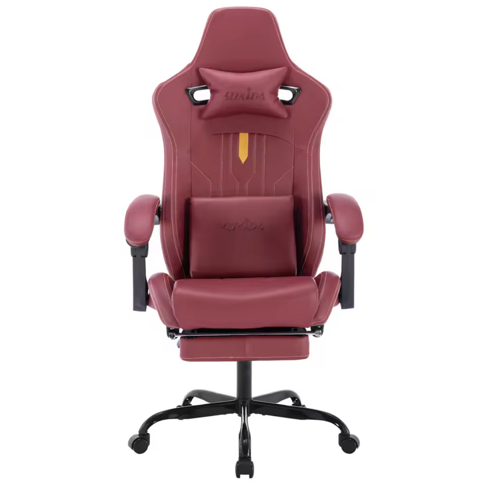 Gamingstuhl Bürostuhl Schreibtischstuhl mit Fußstütze Lederimitat Ergonomisch