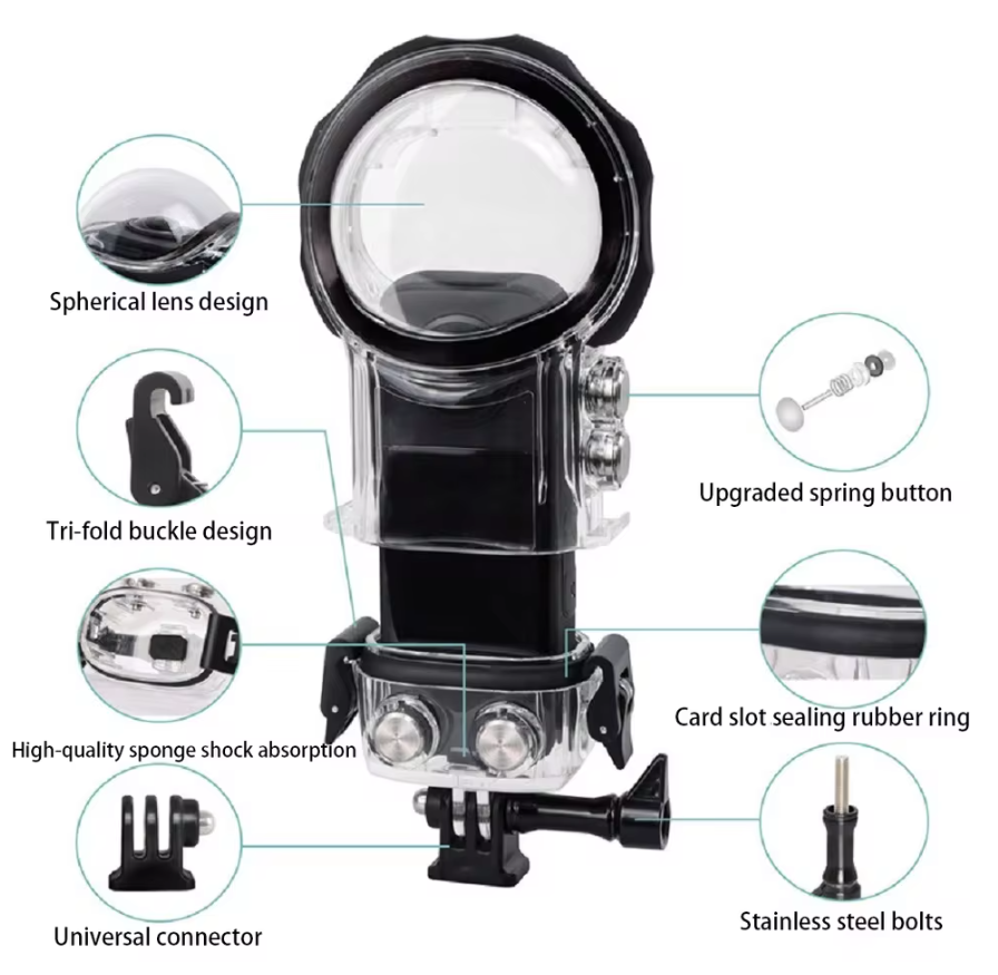 Dive Case für Insta360 X3 Invisible Divecase Tauchgehäuse 40M Schutzhülle
