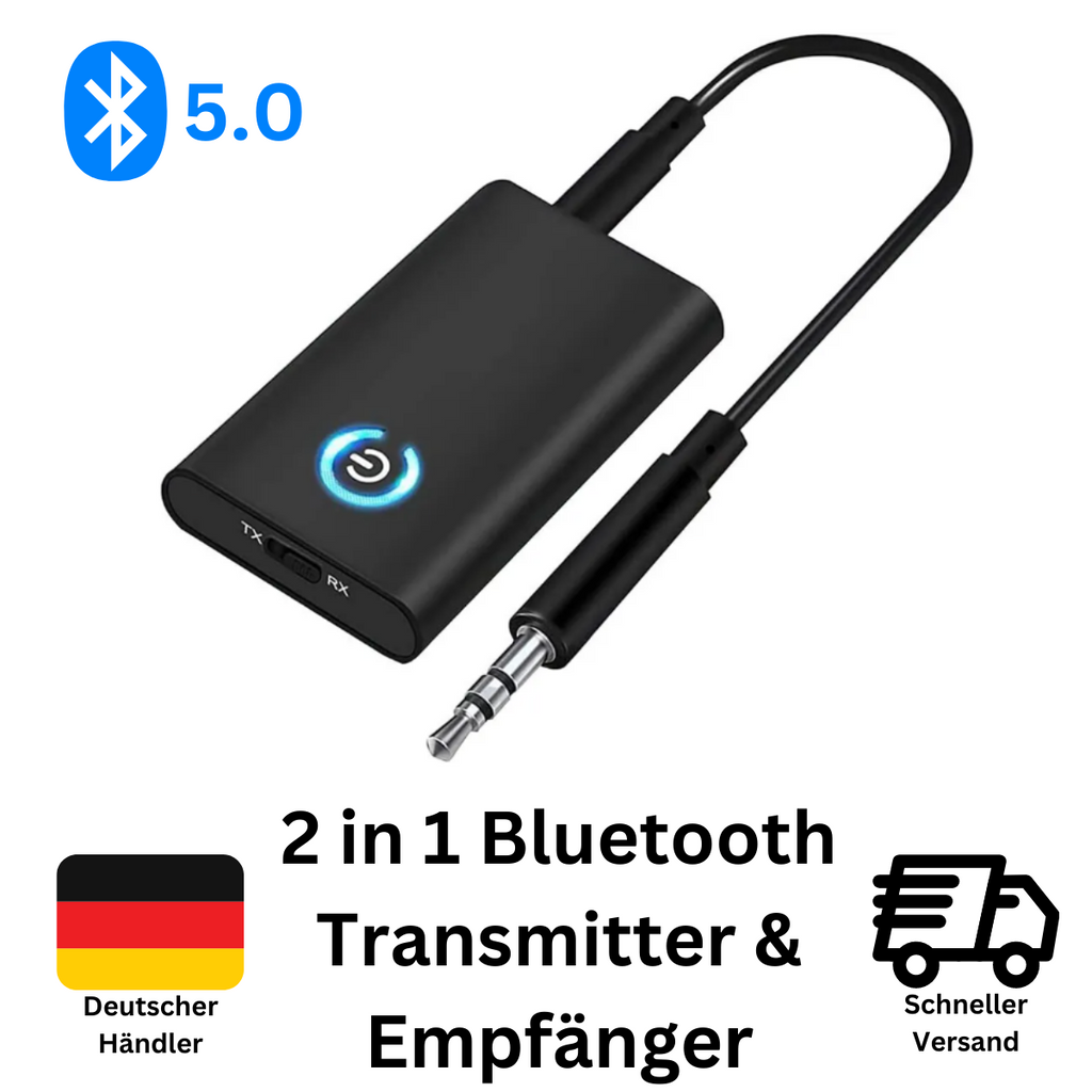 Bluetooth 5.0 Transmitter Empfänger Sender 2in1 Adapter für TV Kopfhörer Audio