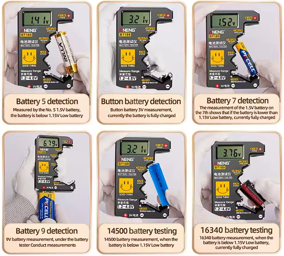 ANENG BT-189 Batterietester Universal mit LCD-Anzeige für 9V, 1.5V, AA, AAA, C,D