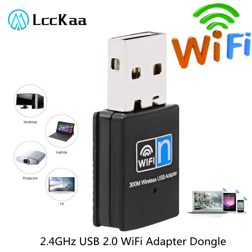 Mini WiFi WLAN Wireless Adapter 300 Mbit 802.11b/g/n USB 2.0 Stick Dongle