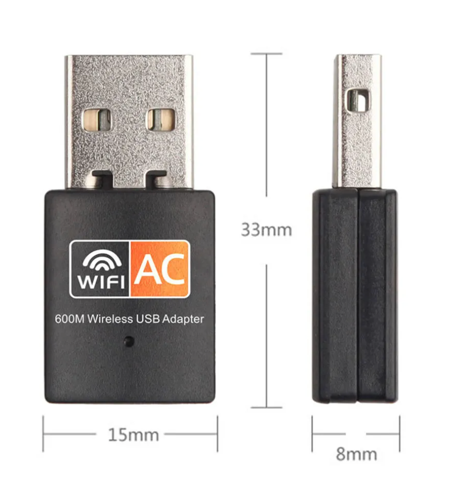AC 600Mbps WLAN Stick Dual Band 2.4GHz / 5GHz WIFI Dongle USB Wireless Adapter