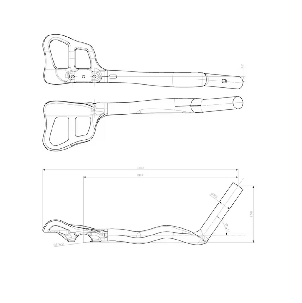Fahrrad Triathlon Lenkeraufsatz Aerobar Auflieger Armaufleger Carbon Kohlefaser