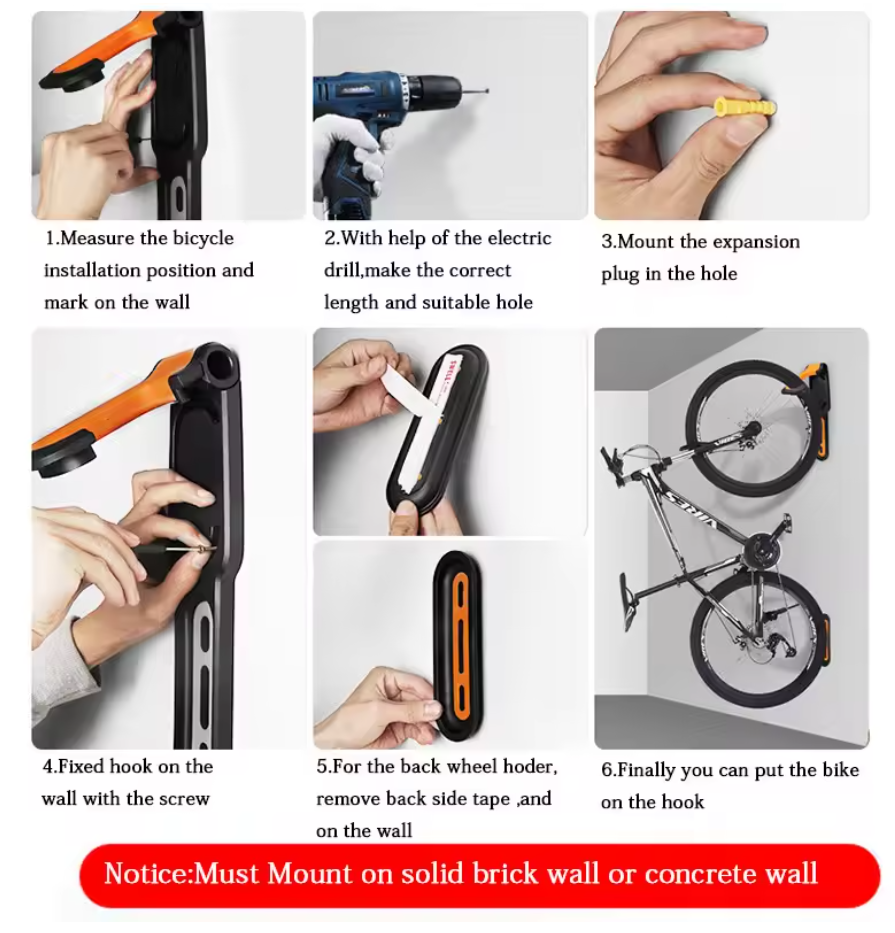 Fahrrad Wandhalterung Haken bis 25 kg MTB Rennrad eBike E-Bike Halterung