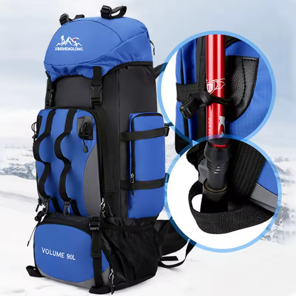 90L Wanderrucksack Rucksack Camping Trekking Wasserresistent Outdoor Ausrüstung