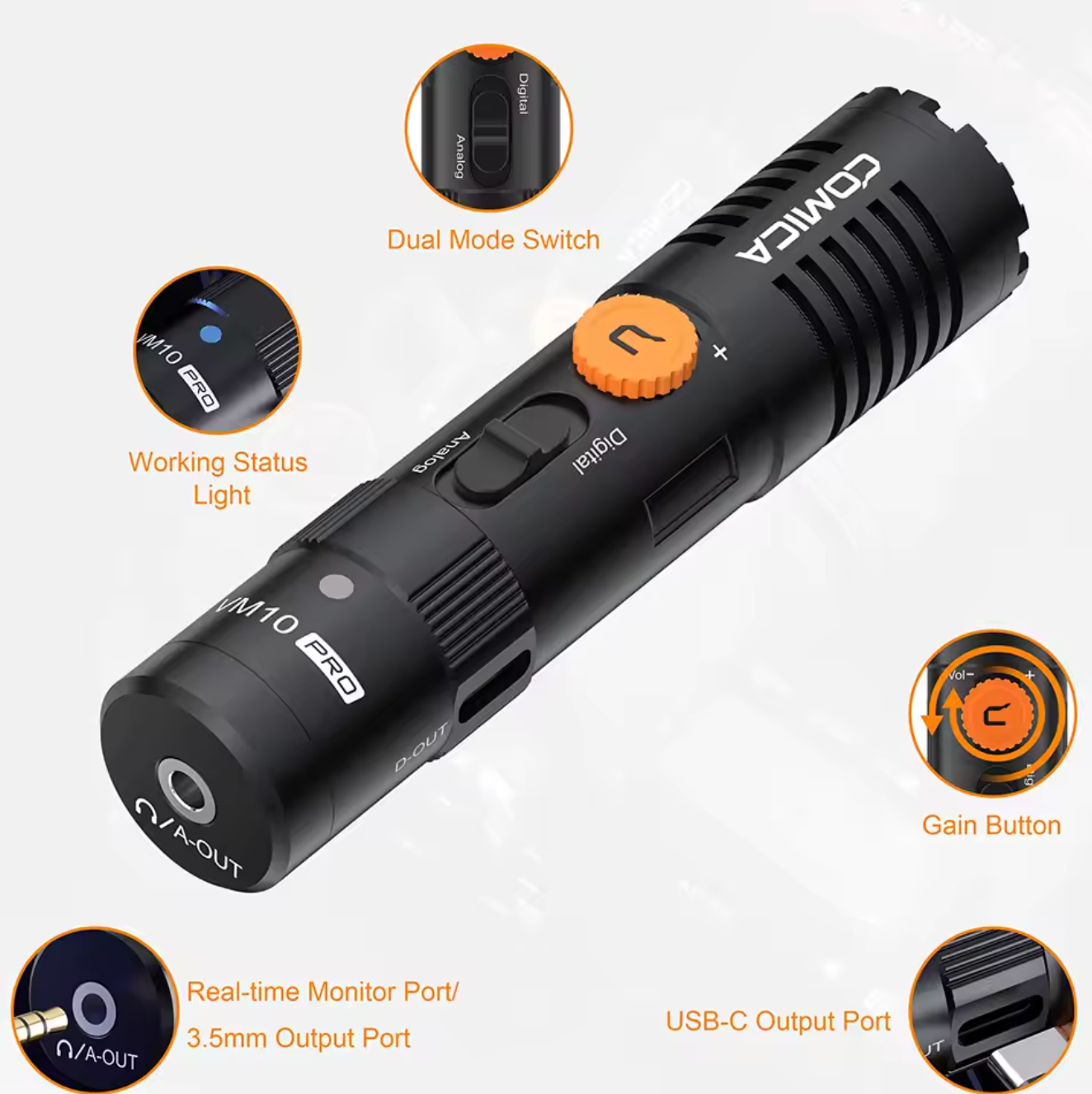 COMICA VM10 PRO Kameramikrofon Kardioid Shotgun Microphone Richtrohrmikrofon