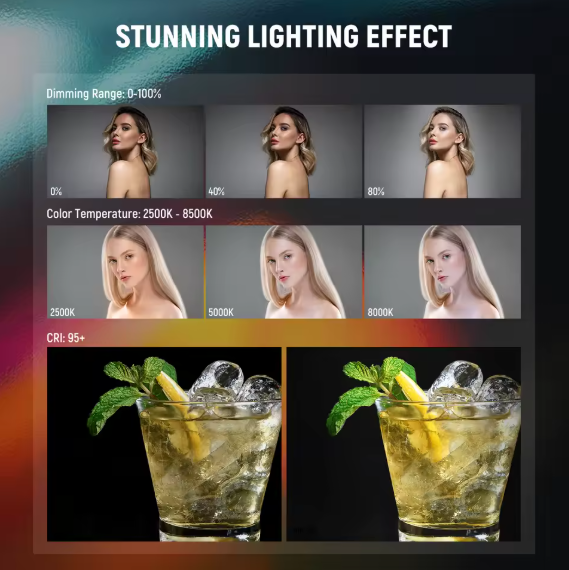 Neewer RGB LED Stablicht Studiolicht 2500-8500K mit Akku Lichtstab Lichteffekte