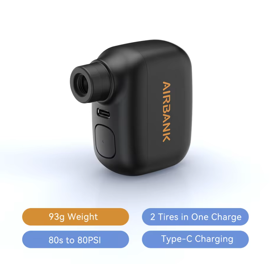 Mini Fahrradpumpe Elektrisch wiederaufladbar Luftpumpe bis 100 Psi 7 Bar Airbank
