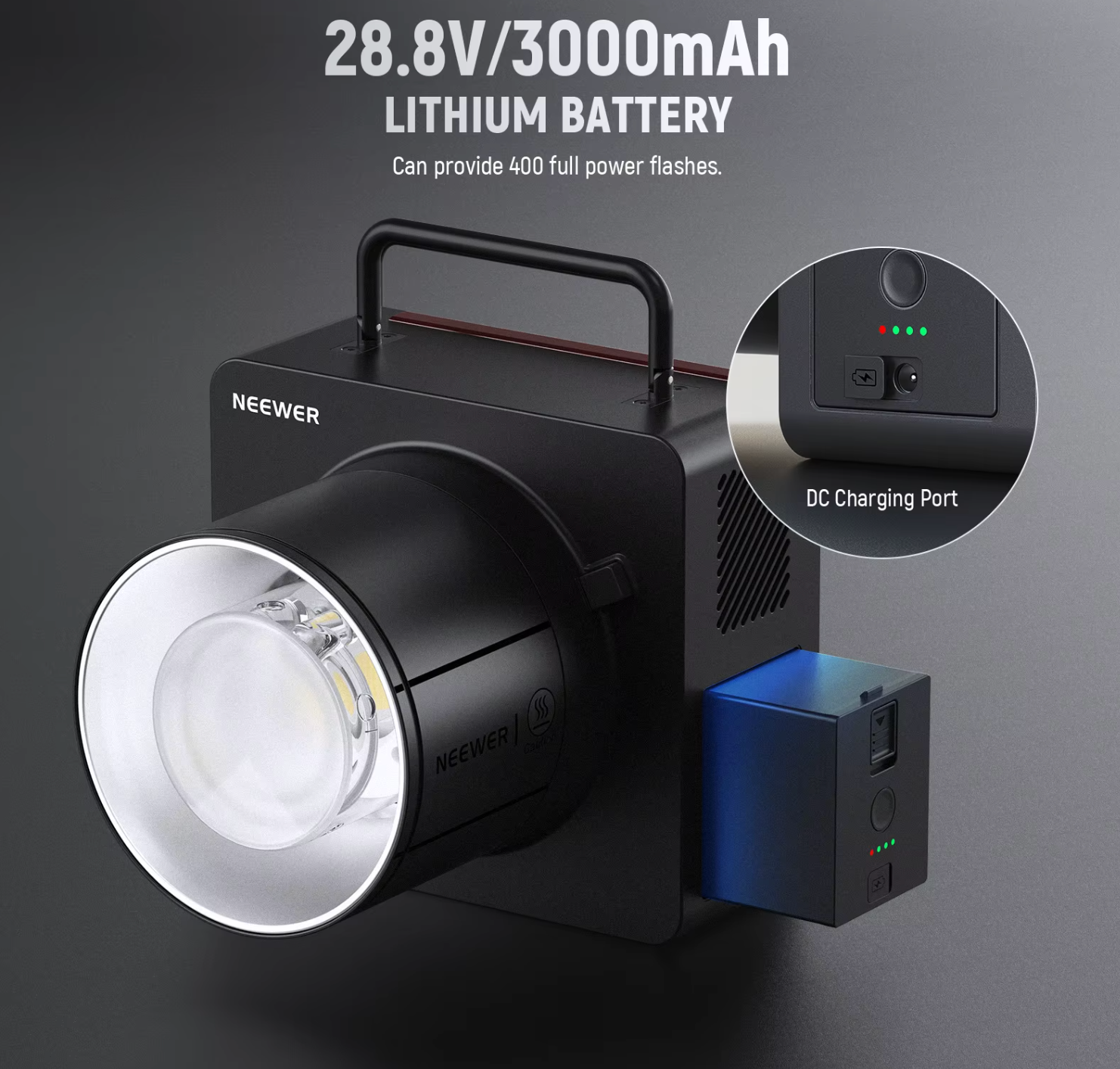 NEEWER Q6 600 Ws 2,4 G TTL Outdoor Blitzgerät Studioblitz mit App-Steuerung