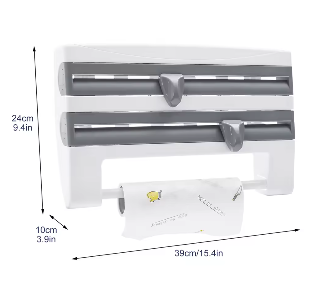 Küchenrollenhalter Wandrollenhalter Folienschneider 6-in-1  Aufbewahrung Küche