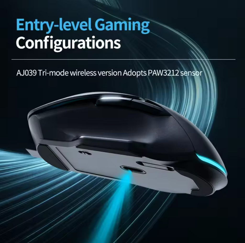 Ajazz AJ039 RGB Maus Tri-Mode USB 2,4Ghz Bluetooth 7200 DPI Gaming Maus