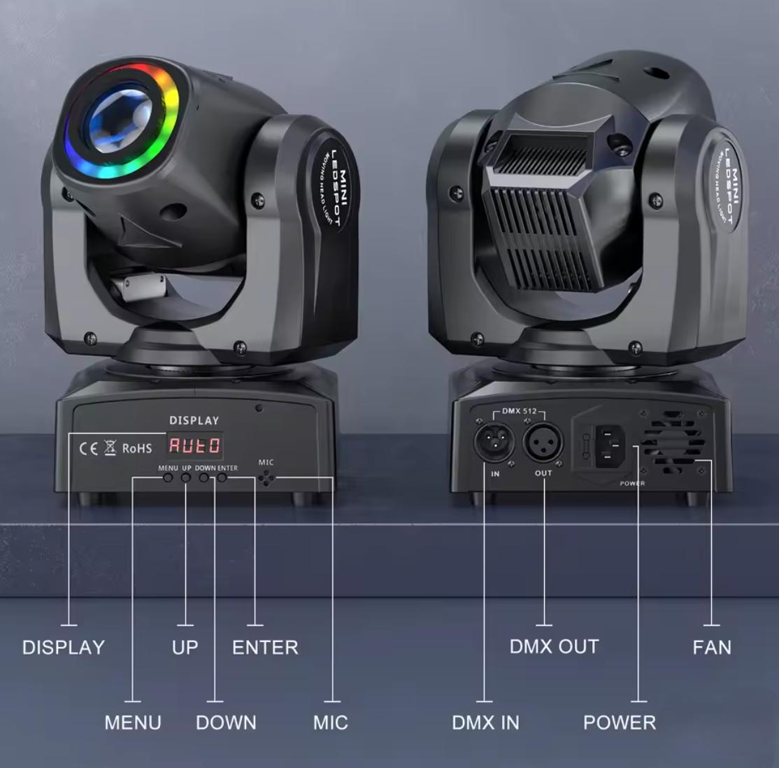 UKing Mini 120W Rotierendes Bühnenlicht RGB Disco Licht Partylicht Stroboskop