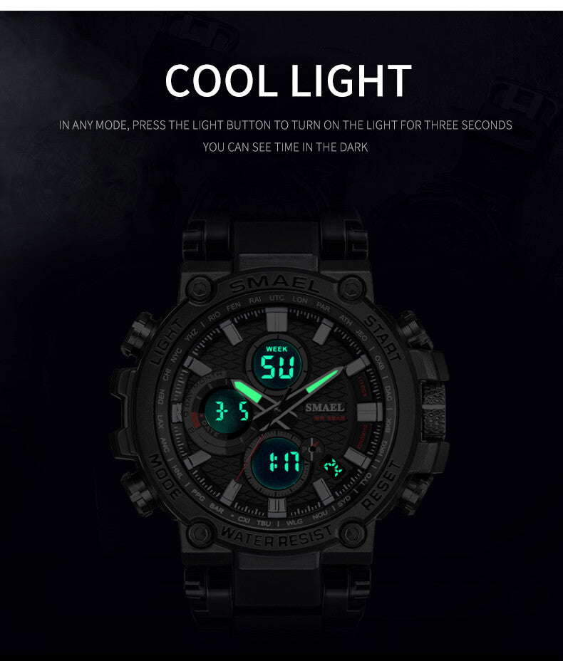 SMAEL 1803 Herrenuhr Farben Uhr Digital LCD Armbanduhr Wasserdicht Outdoor Sport