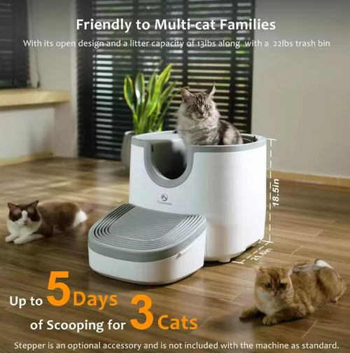 Automatische Katzentoilette Furoomate Katzenklo Selbstreinigung Offen 11L 5 Tage