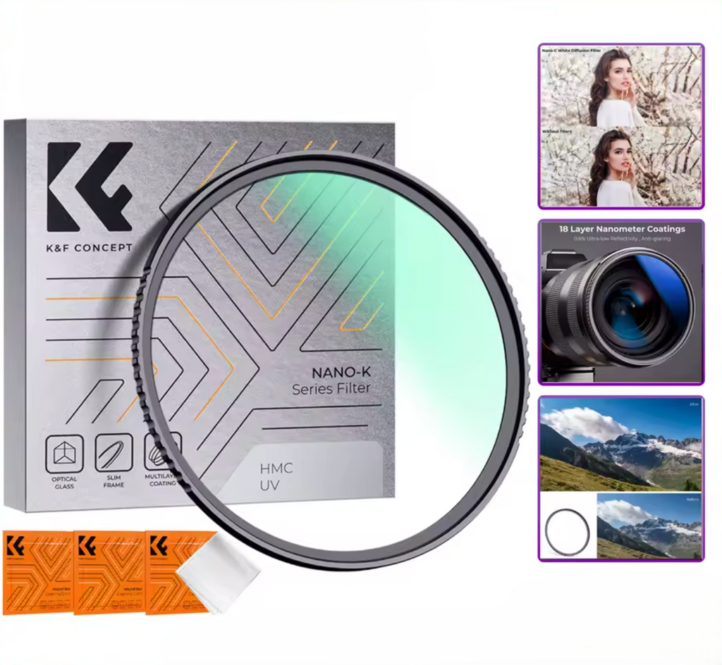 K&F Concept UV-Filter Linse Kamerafilter 49mm 52mm 58mm 62mm 67mm 77mm 82mm