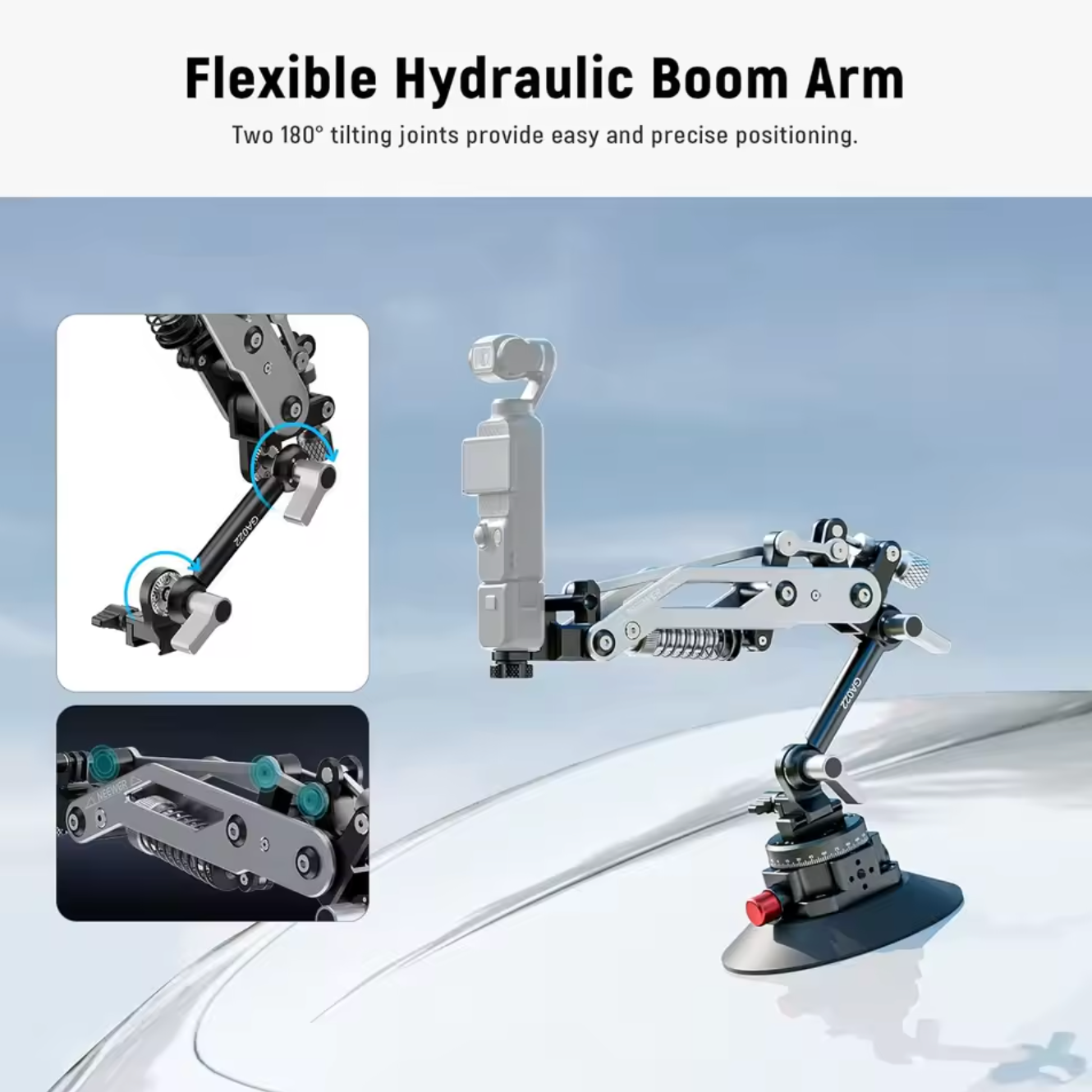 NEEWER Saugnapf Autohalterung Kamerahalterung mit hydraulischen Auslegearm