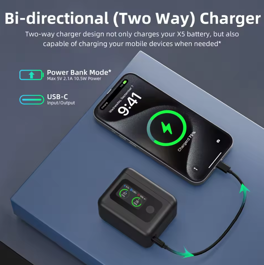 Ladehub für Insta360 X5 Ladegerät Parallel Charger 2 Akkus Schnell Lader