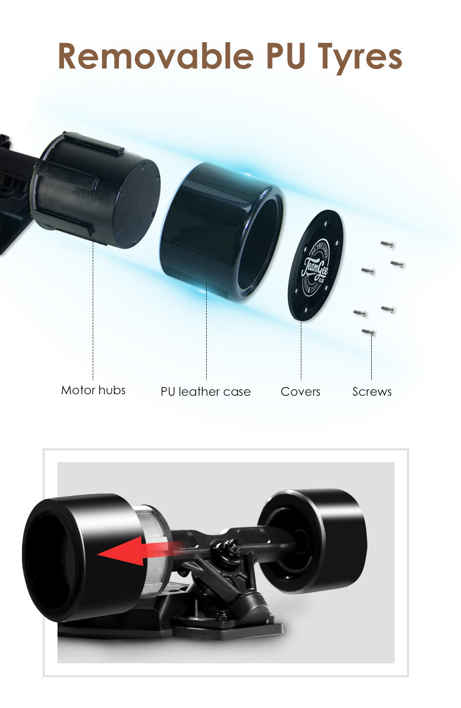 Teamgee H3 DIY Electric Skateboard Longboard intelligente 480w Motor