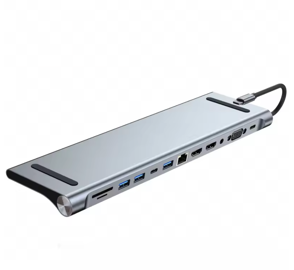 12-in-1 Dockingstation USB Hub Typ C  HDMI 4K Adapterdock für MacBook Laptop