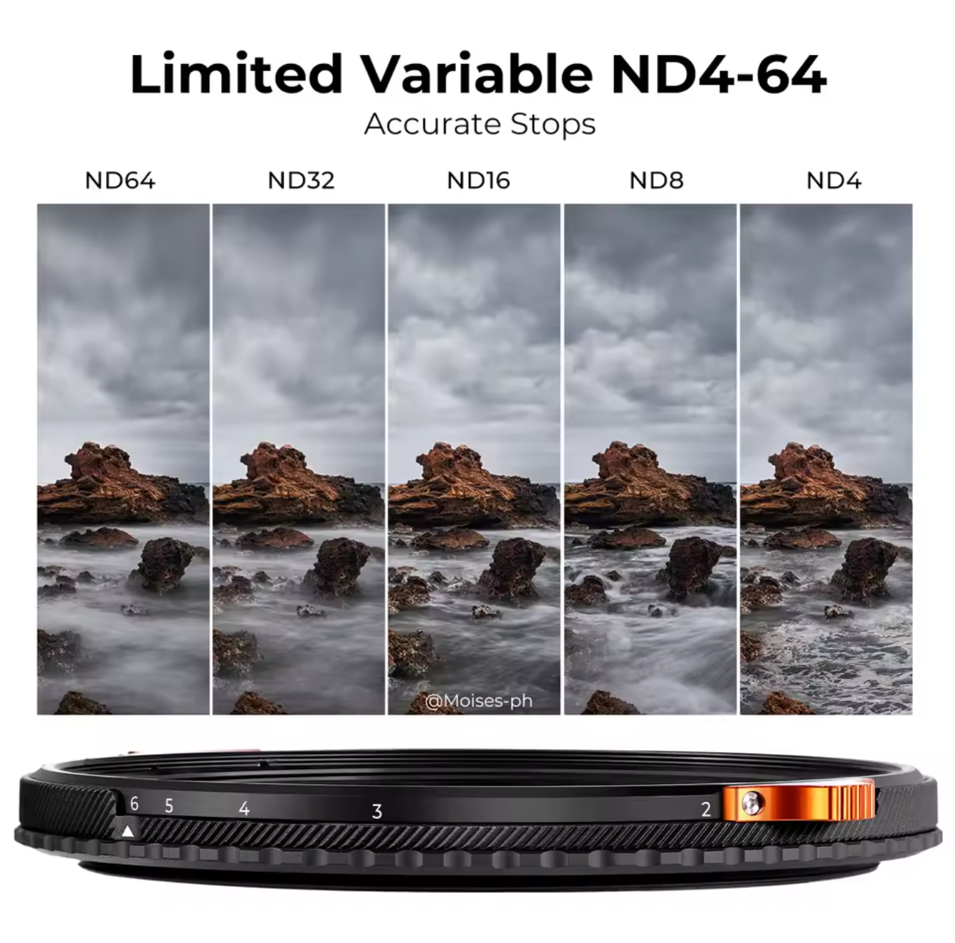 K&F Concept Variabler ND-Filter Kamerafilter ND4 bis ND64 Zirkular Polarisiert