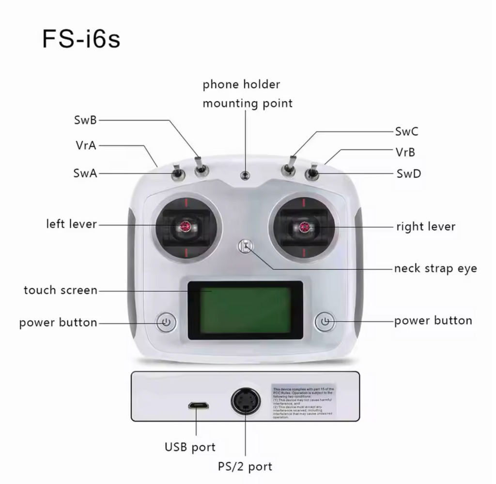Flysky FS-i6S mit IA6B Empfänger 2,4Ghz Fernbedienung 6CH Pultfernsteuerung
