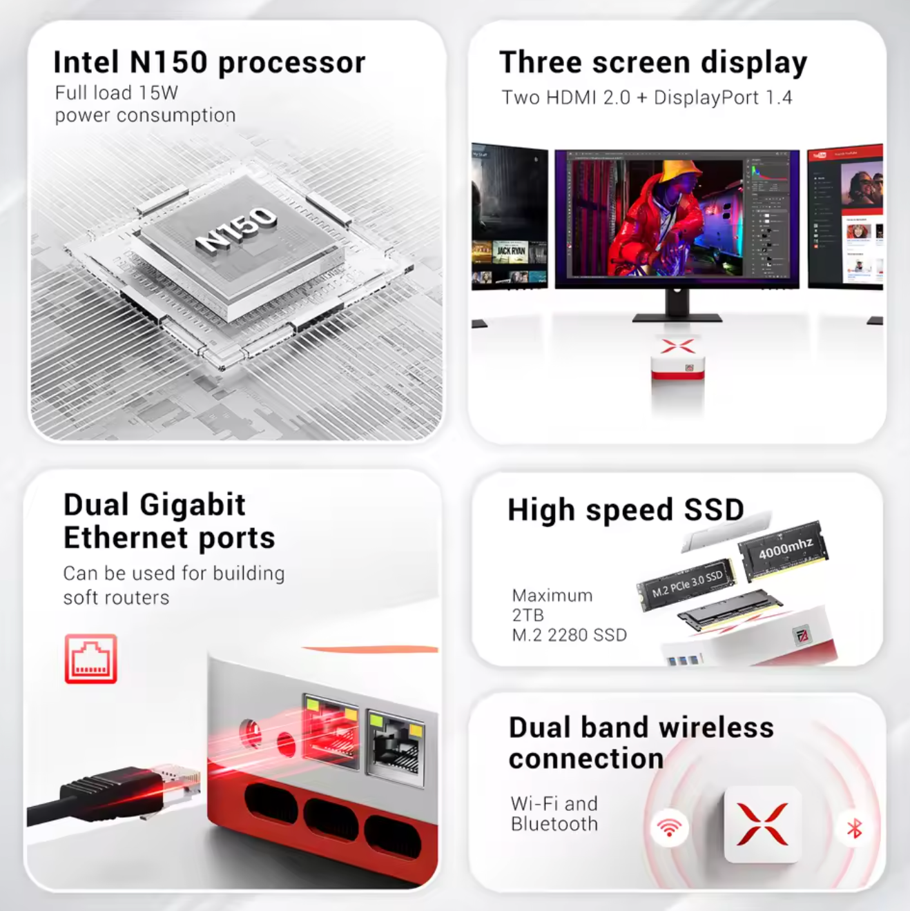 Firebat T3 Mini PC Intel N150 CPU 12GB DDR5 Ram 512GB M.2 SSD Win11