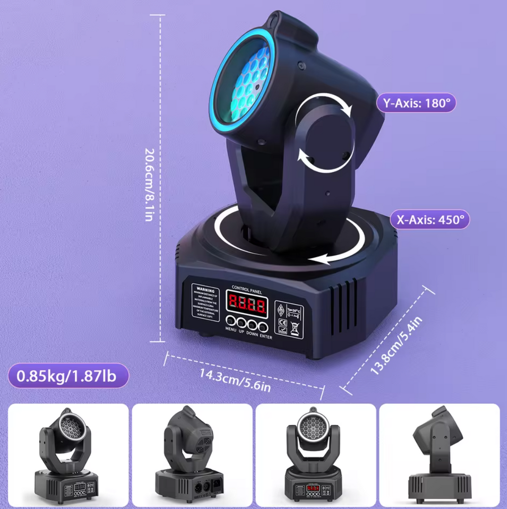 UKing Mini 30W Rotierendes Bühnenlicht RGB Disco Licht Partylicht Stroboskop