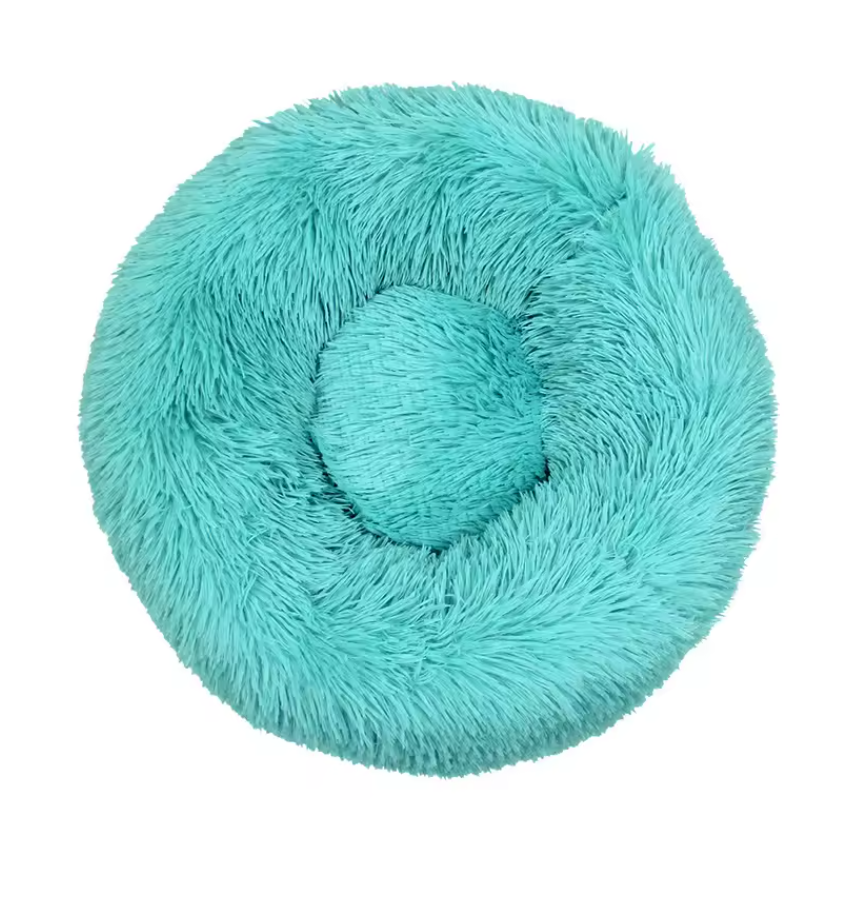 Hundebett Kuschelbett Haustierbett Hundekorb Plüsch Donut Kissen waschbar