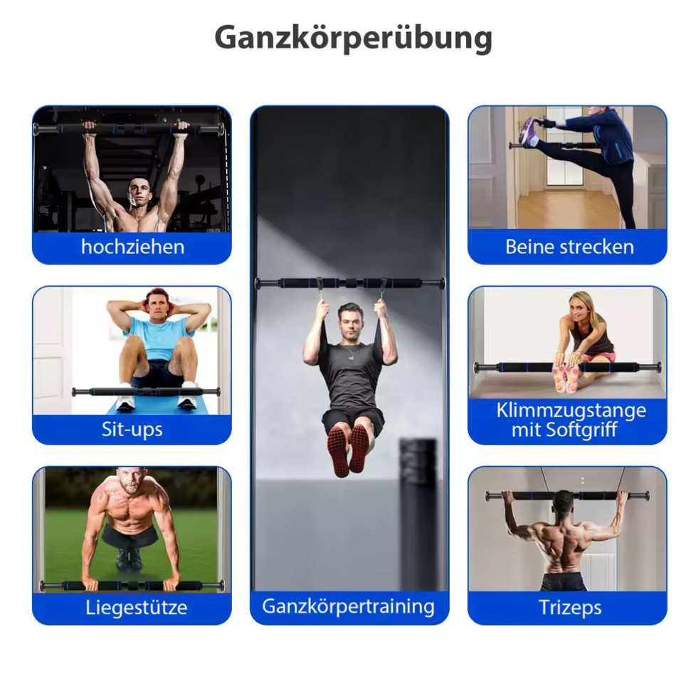 Klimmzugstange für Türrahmen verstellbar Klimmzüge Fitness Indoor ohne Schrauben