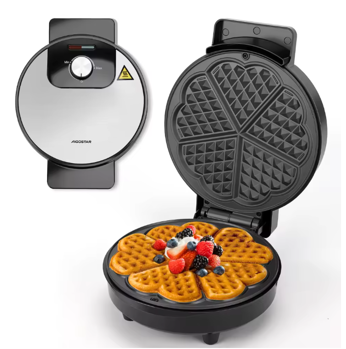 Waffeleisen Waffelautomat Waffelmaker Herzform Waffeln 1000 W Cool Touch