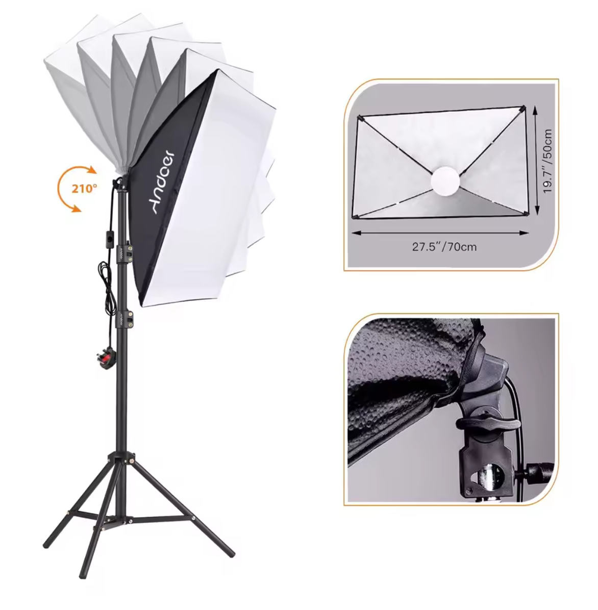 Studio Softbox LED Einstellbare Farbtemperatur Dimmbar 85W LED Licht 3000K-6000K