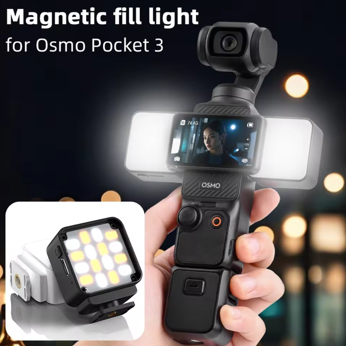 Magnetisches LED-Fülllicht für DJI Osmo Pocket 3 Kamera dimmbar LED Lampe