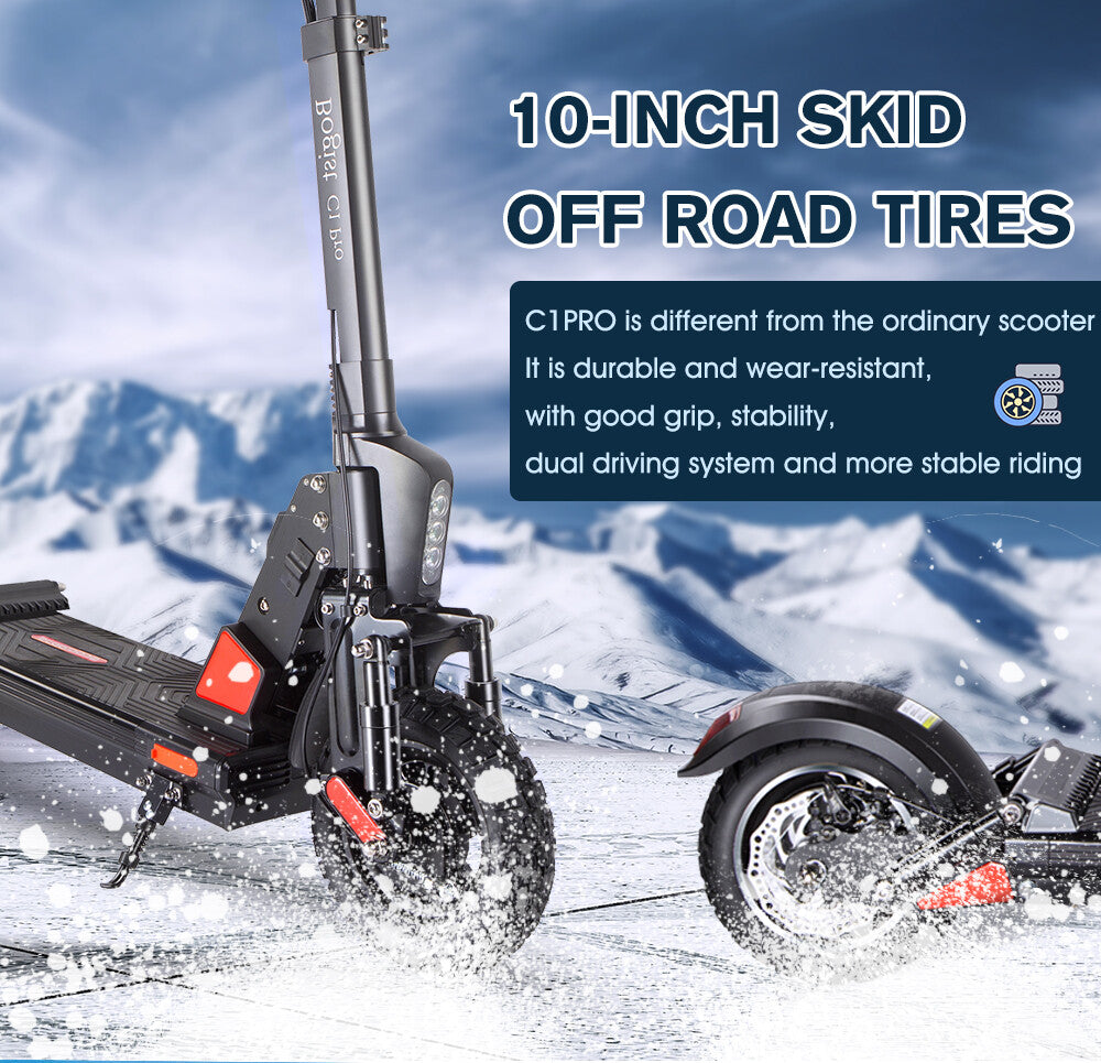 E-Scooter Elektroroller Faltbar Offroad Elektro Roller 10 Zoll Scooter C1 PRO