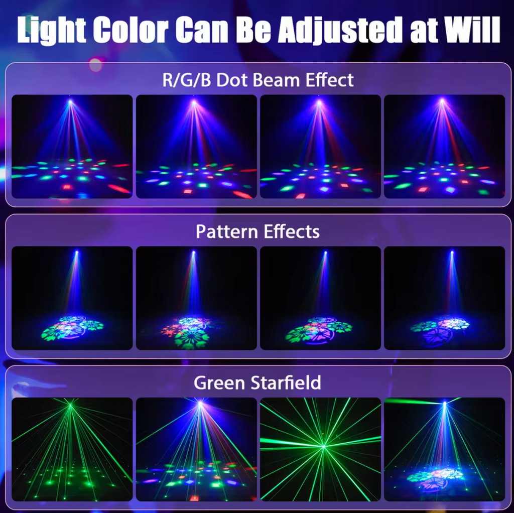 UKing Mini 30W Rotierendes Bühnenlicht RGB Disco Licht Partylicht Stroboskop