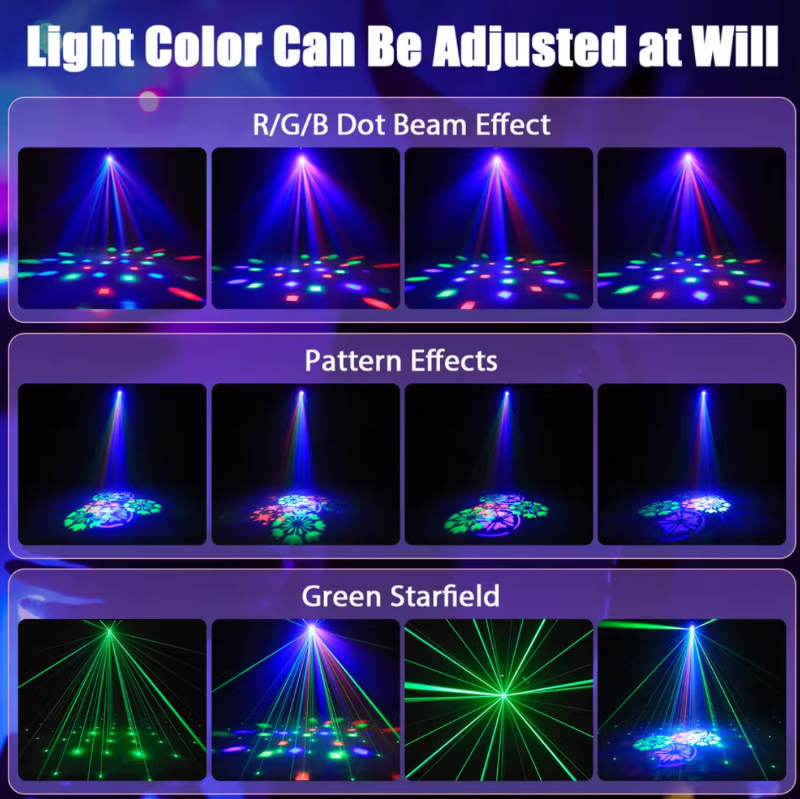 UKing Mini 30W Rotierendes Bühnenlicht RGB Disco Licht Partylicht Stroboskop