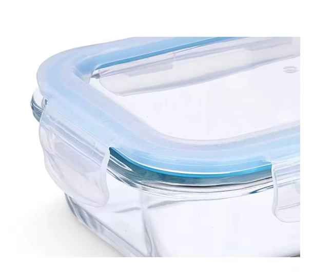Frischhaltedosen 4-er Set Glas Brotdose Lunchbox mikrowellengeeignet